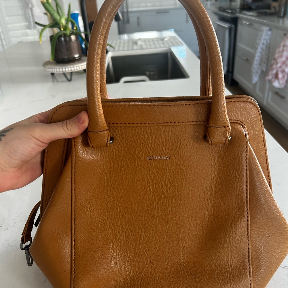 Matt & Nat Caramel Tan Structured Satchel